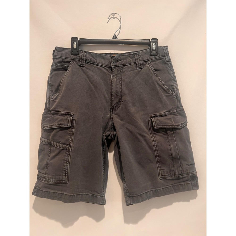 Carhartt Cargo Shorts Grey Relaxed Fit Canvas Work Shorts Retro Vintage 32 Mens